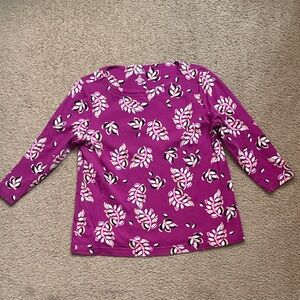 Croft & Barrow Purple Floral Blouse